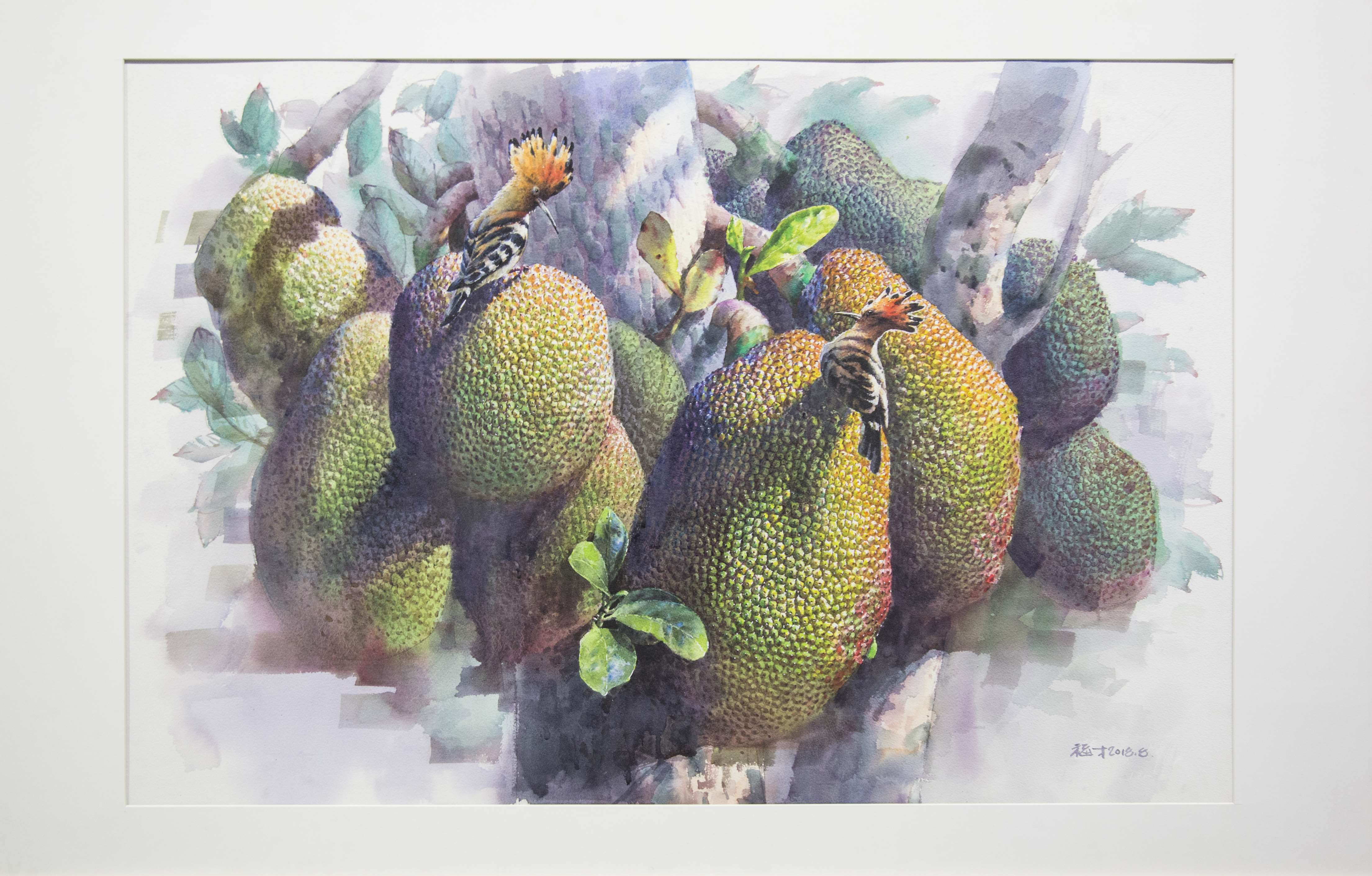 赵福才《戴胜鸟与菠萝蜜》